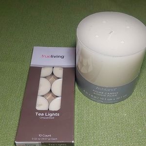 TEA LIGHTS AND CANDLE UNSCENTED